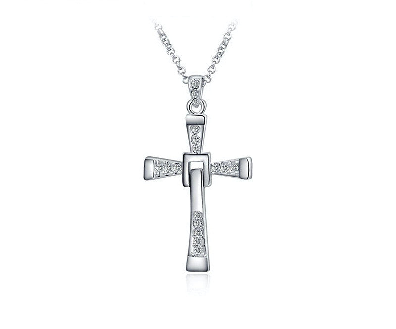 Platinum Plated Norah Necklace with Simulated Diamond