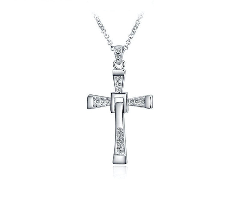 Platinum Plated Norah Necklace with Simulated Diamond
