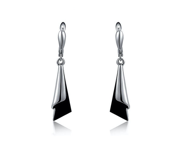 Platinum Plated Piper Earrings with Simulated Diamond