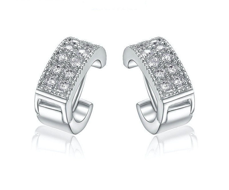 Platinum Plated Raegan Earrings with Simulated Diamond