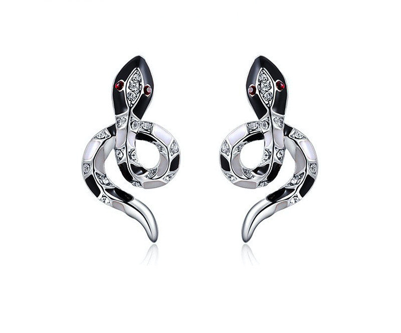 Platinum Plated Reagan Earrings with Simulated Diamond