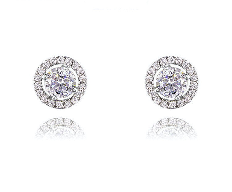 Platinum Plated Rylee Earrings with Simulated Diamond