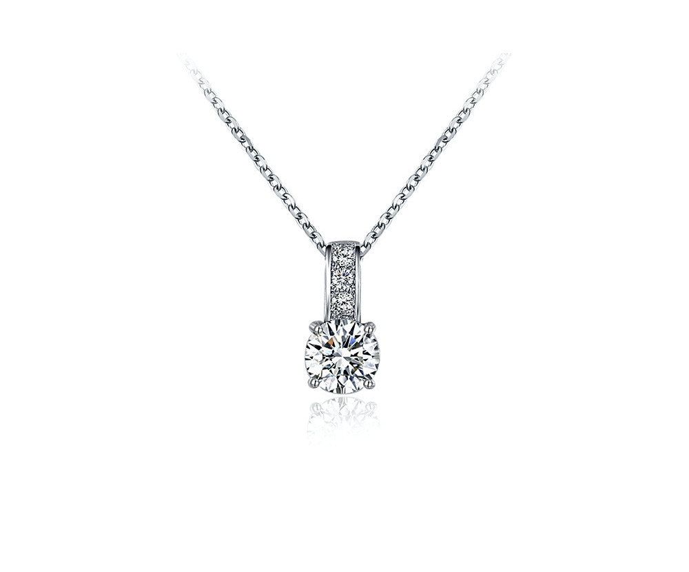 Platinum Plated Rylee Necklace with Simulated Diamond