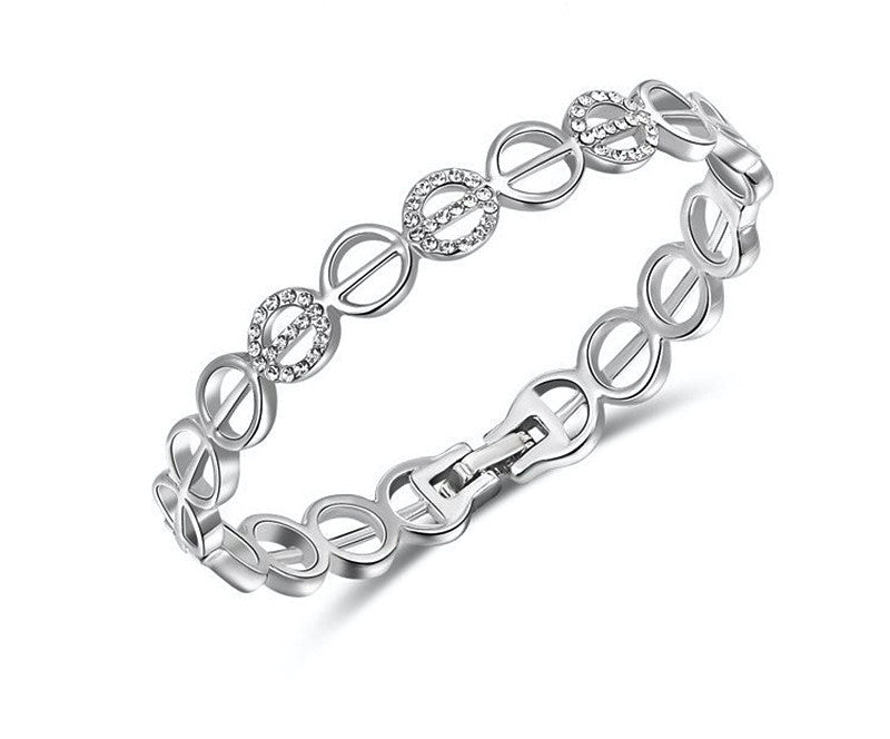 Platinum Plated Samantha Bracelet with Simulated Diamond