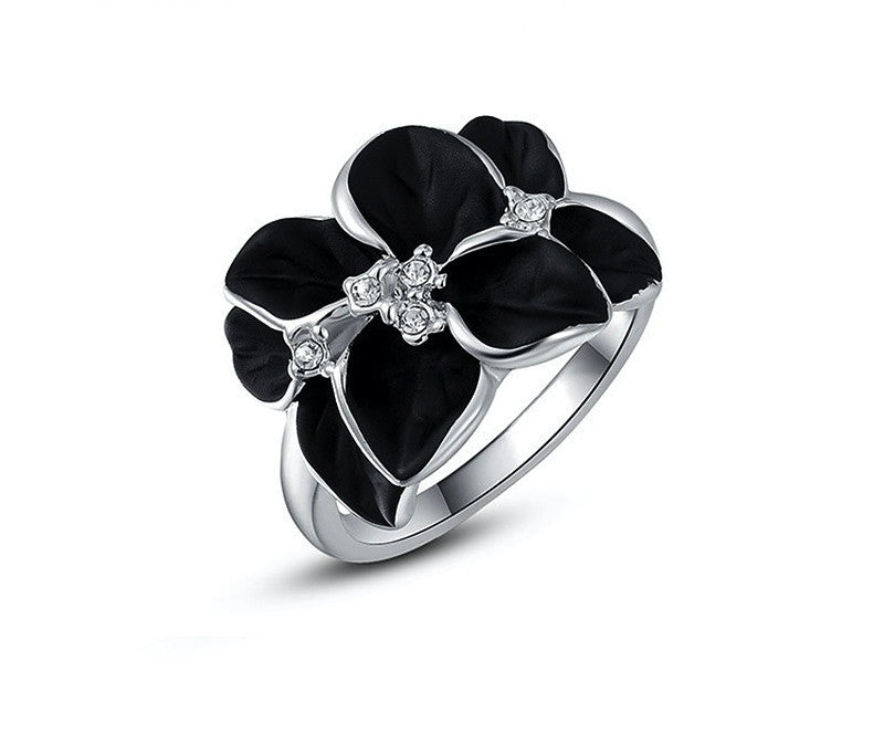 Platinum Plated Sarah Ring with Simulated Diamond