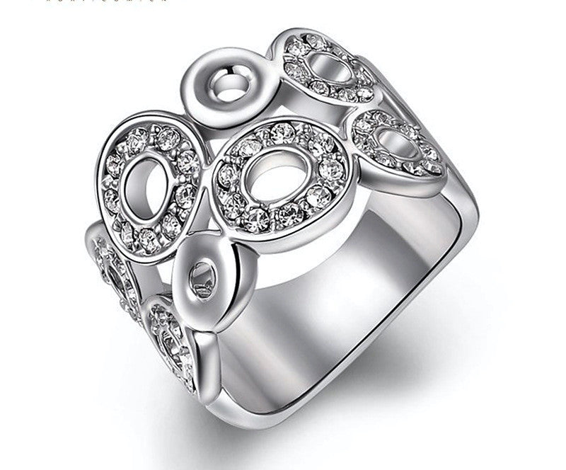 Platinum Plated Scarlett Ring with Simulated Diamond