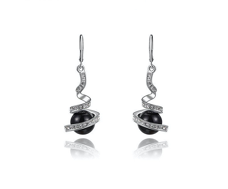 Platinum Plated Selah Earrings with Simulated Diamond