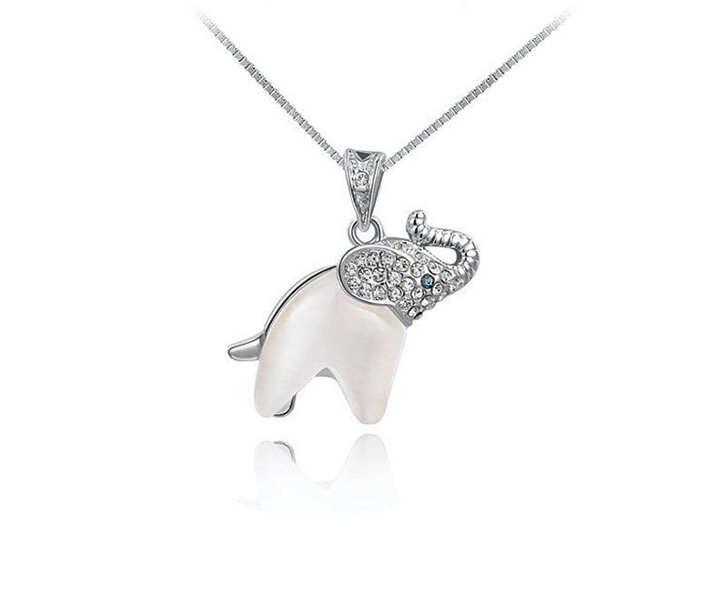 Platinum Plated Stella Necklace with Simulated Diamond