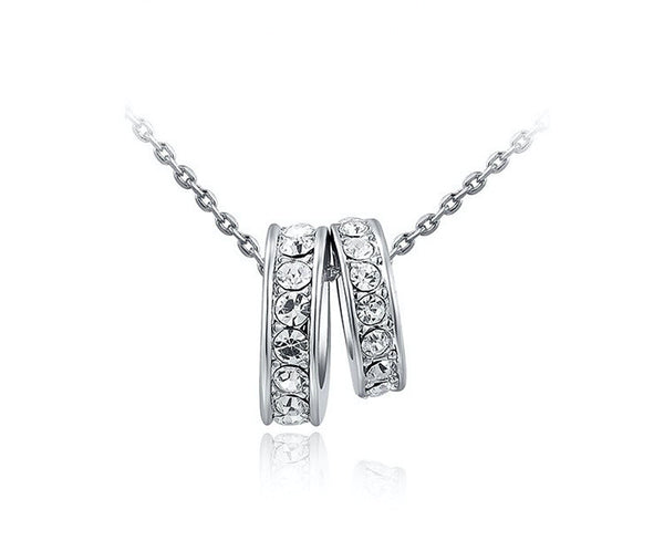 Platinum Plated Sydney Necklace with Simulated Diamond