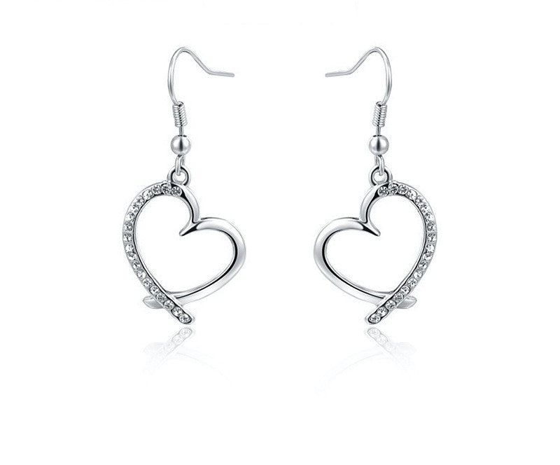 Platinum Plated Vera Earrings with Simulated Diamond