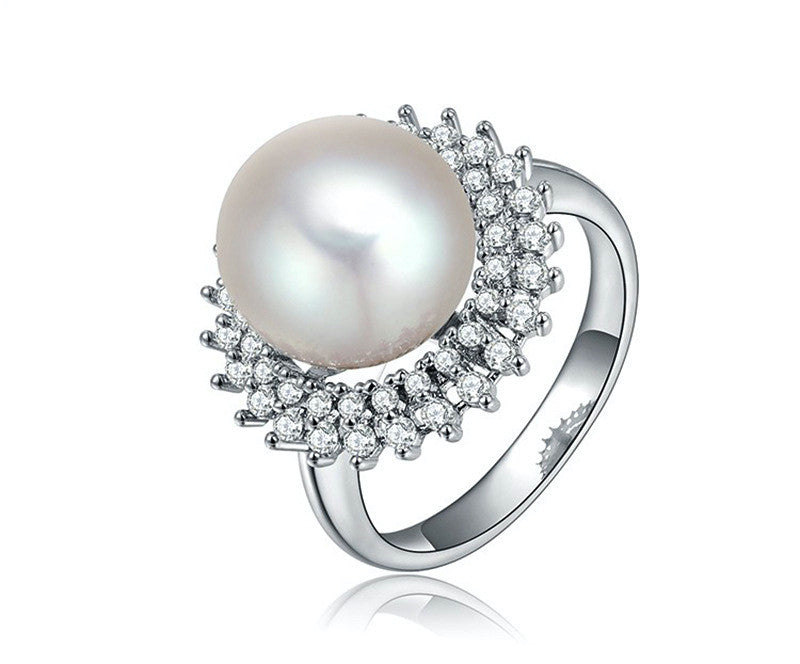 Platinum Plated Willa Ring with Simulated Diamond
