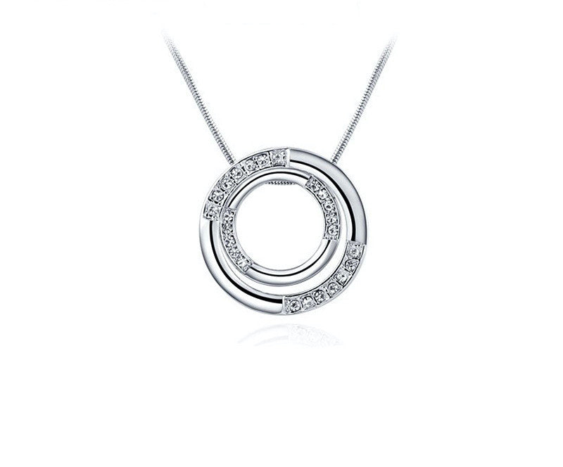 Platinum Plated Ximena Necklace with Simulated Diamond