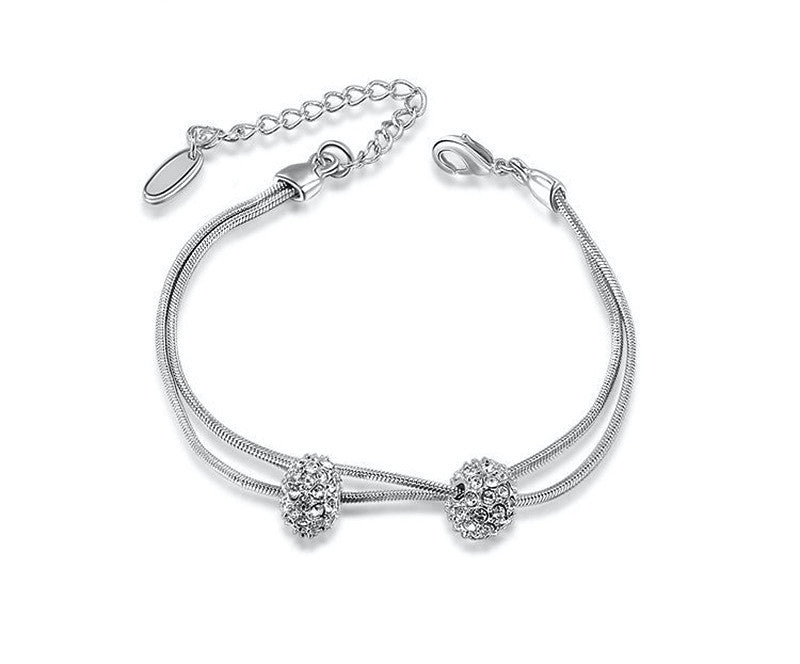 Platinum Plated Zoe Bracelet with Simulated Diamond