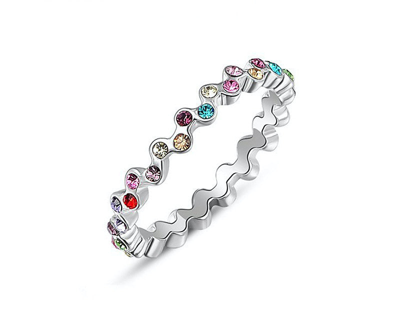 Platinum Plated Zoe Ring with Simulated Diamond