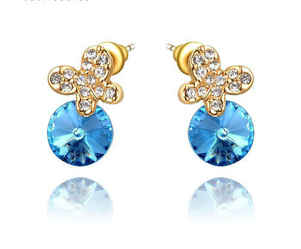 18K Gold Plated Alejandra Earrings with Simulated Diamond