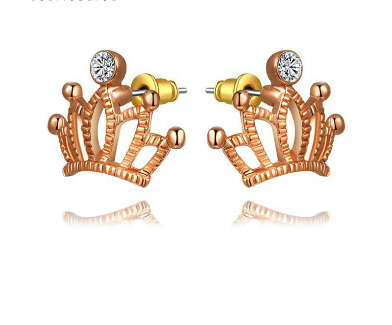 18K Gold Plated Angela Earrings with Simulated Diamond