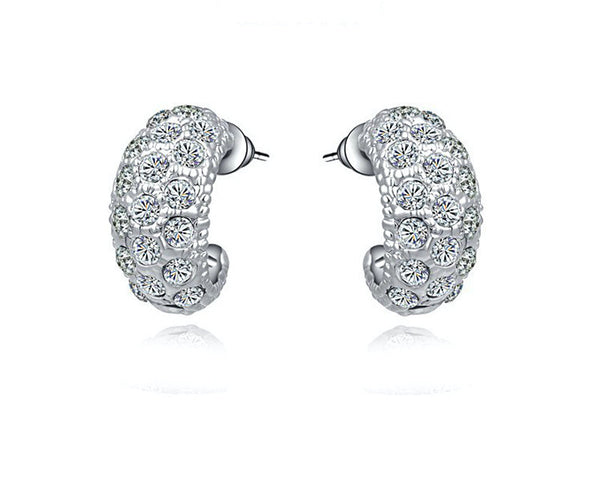18K Gold Plated Delaney Earrings with Simulated Diamond