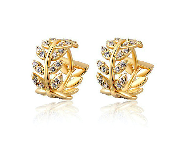 18K Gold Plated Ella Earrings with Simulated Diamond