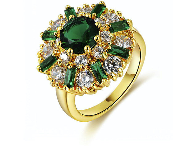 18K Gold Plated Jamie Ring with Simulated Diamond