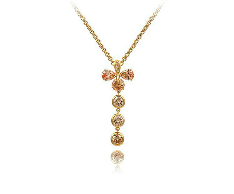 18K Gold Plated Mikayla Necklace with Simulated Diamond
