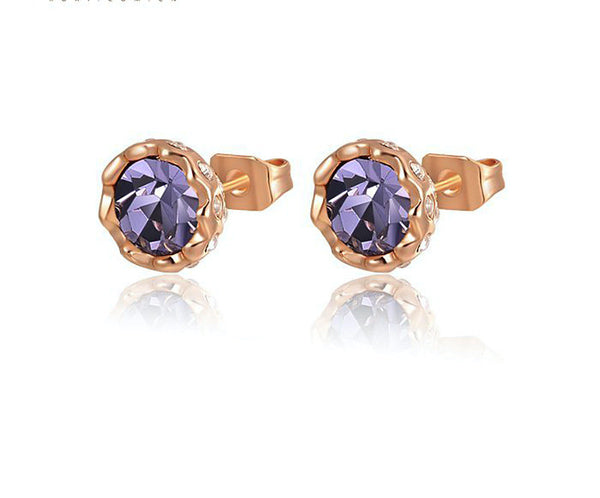 18K Gold Plated Nova Earrings with Simulated Diamond