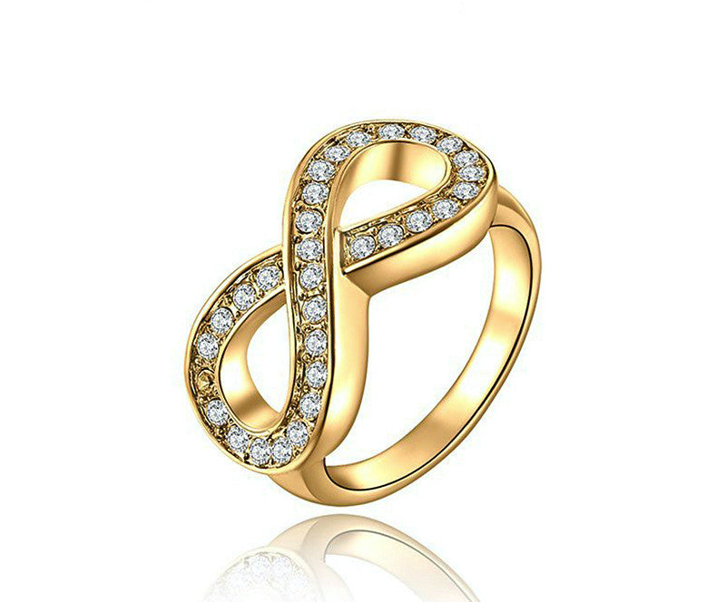 18K Gold Plated Skye Ring with Simulated Diamond