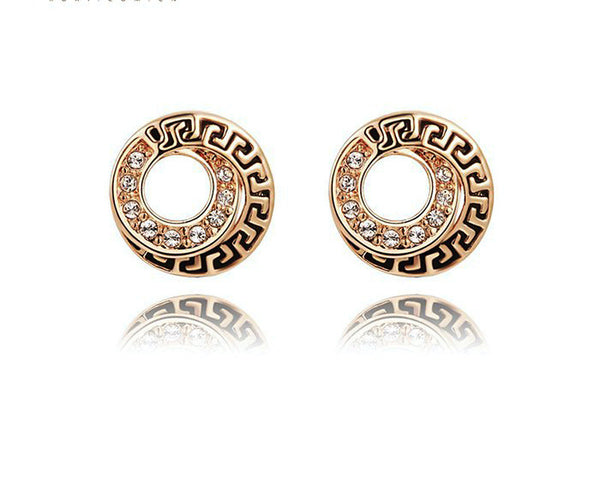 18K Rose Gold Plated Abigail Earrings with Simulated Diamond