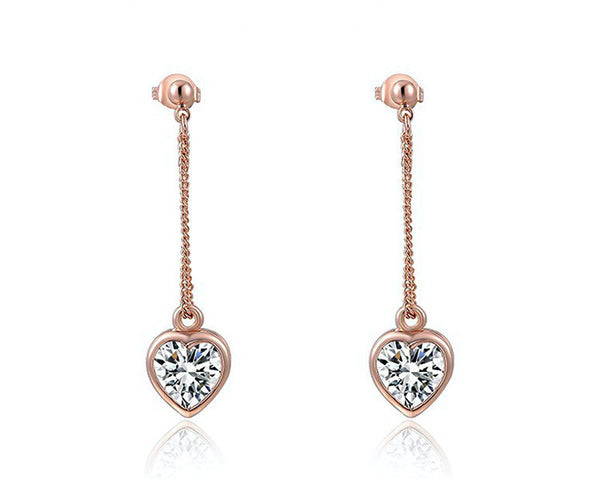 18K Rose Gold Plated Adalynn Earrings with Simulated Diamond