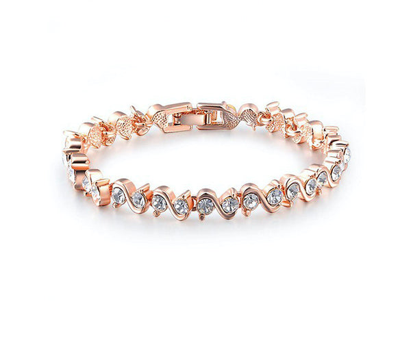 18K Rose Gold Plated Addison Bracelet with Simulated Diamond