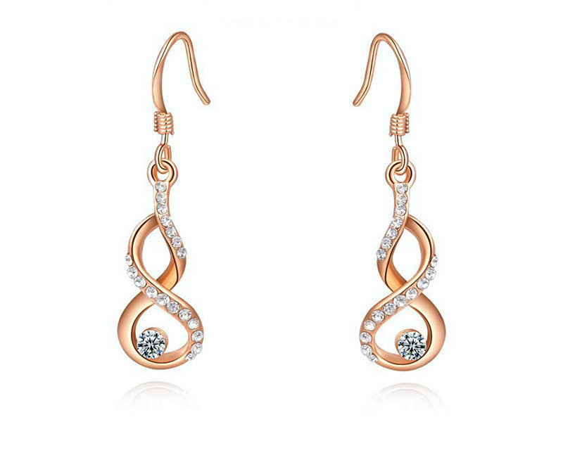 18K Rose Gold Plated Addison Earrings with Simulated Diamond