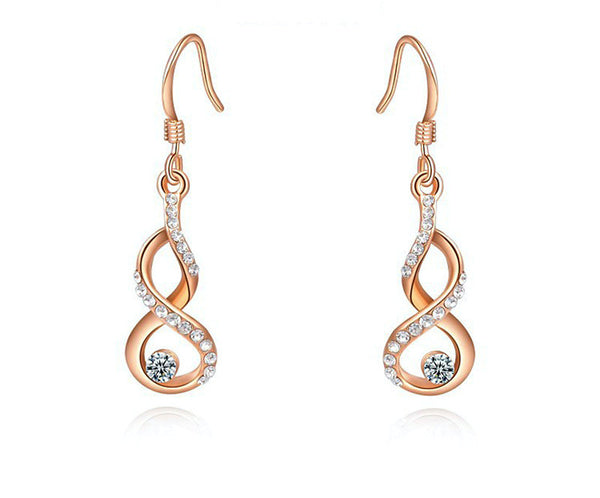 18K Rose Gold Plated Addison Earrings with Simulated Diamond