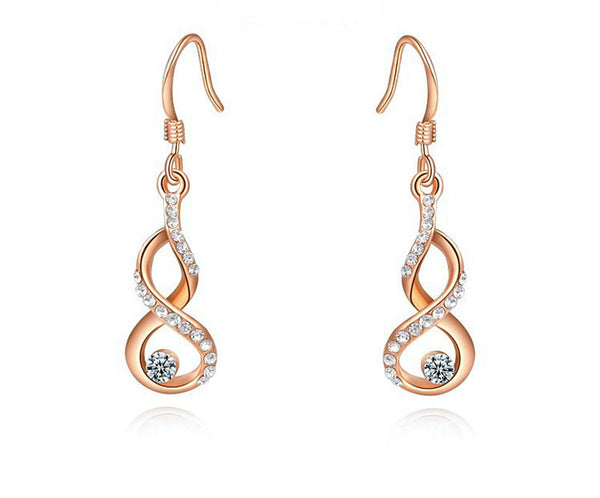 18K Rose Gold Plated Addison Earrings with Simulated Diamond