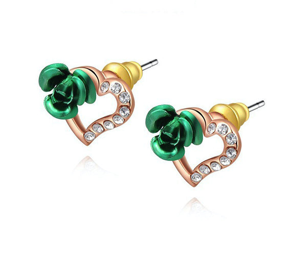 18K Rose Gold Plated Adriana Earrings with Simulated Diamond