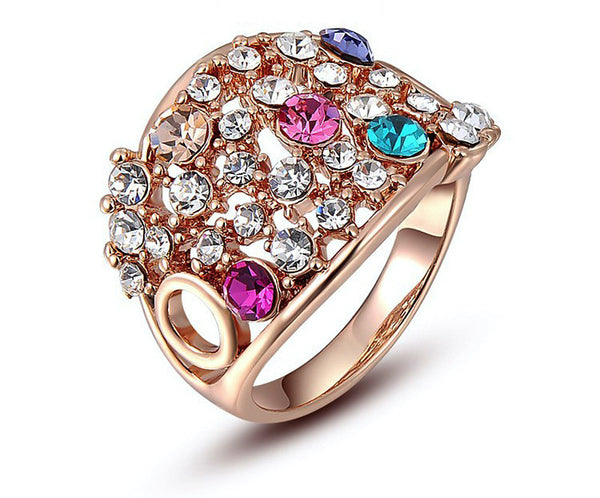 18K Rose Gold Plated Adriana Ring with Simulated Diamond
