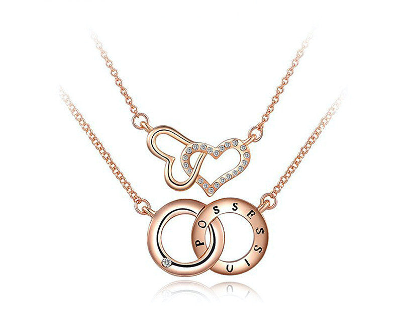18K Rose Gold Plated Alaina Necklace with Simulated Diamond