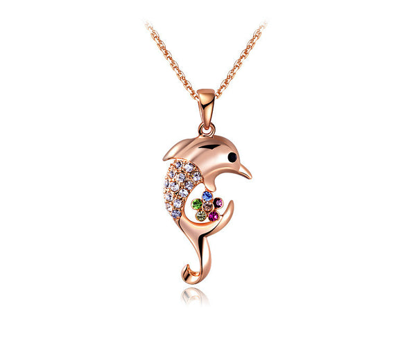 18K Rose Gold Plated Alana Necklace with Simulated Diamond