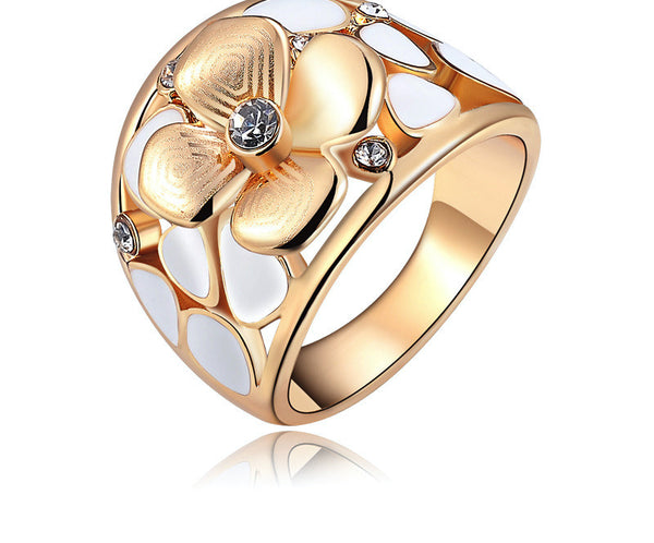18K Rose Gold Plated Alana Ring with Simulated Diamond