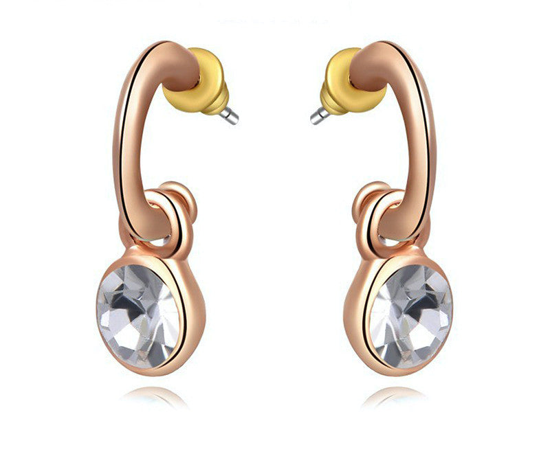18K Rose Gold Plated Alessandra Earrings with Simulated Diamond