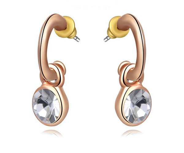 18K Rose Gold Plated Alessandra Earrings with Simulated Diamond
