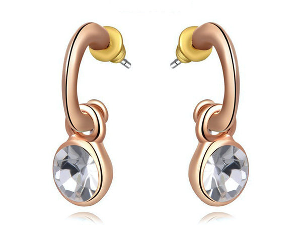 18K Rose Gold Plated Alessandra Earrings with Simulated Diamond