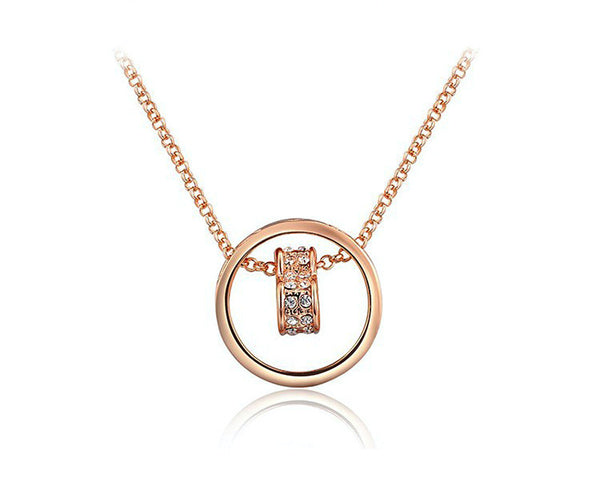 18K Rose Gold Plated Alessandra Necklace with Simulated Diamond