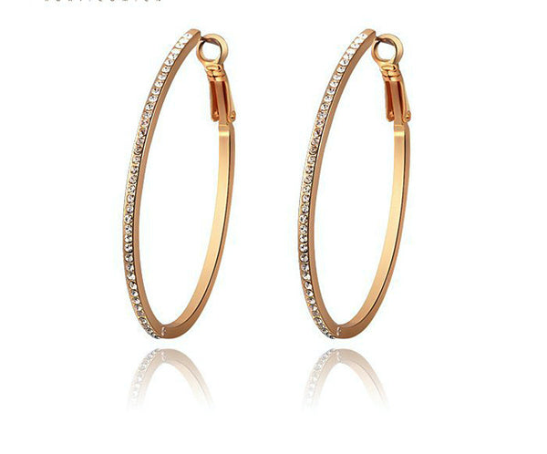 18K Rose Gold Plated Alexa Earrings with Simulated Diamond