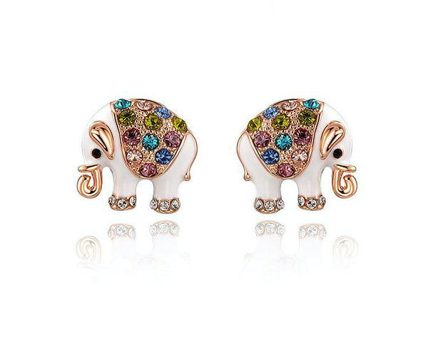 18K Rose Gold Plated Alexandria Earrings with Simulated Diamond