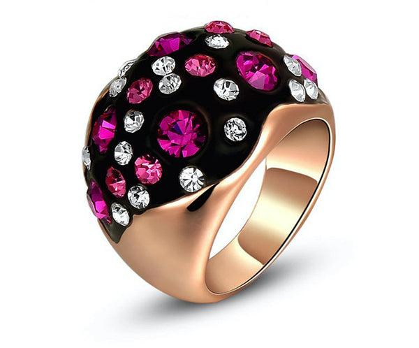 18K Rose Gold Plated Alexis Ring with Simulated Diamond