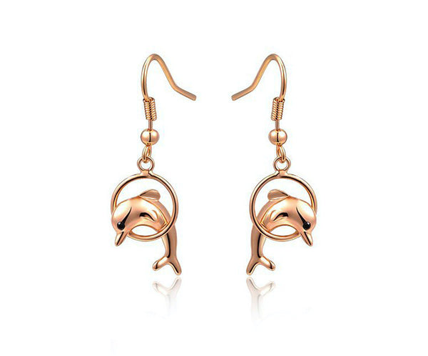 18K Rose Gold Plated Alice Earrings with Simulated Diamond