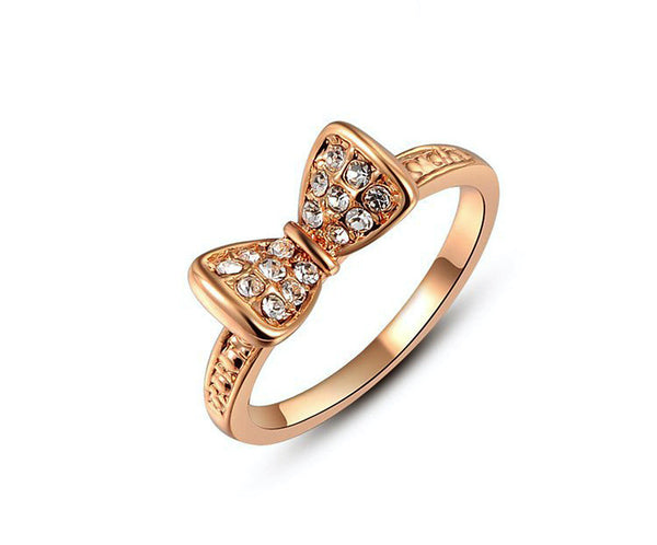 18K Rose Gold Plated Alina Ring with Simulated Diamond