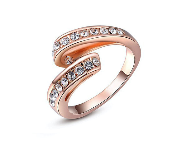 18K Rose Gold Plated Allison Ring with Simulated Diamond