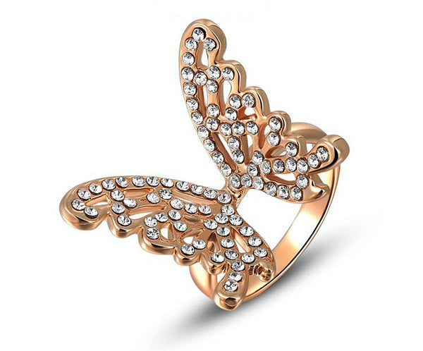 18K Rose Gold Plated Amanda Ring with Simulated Diamond