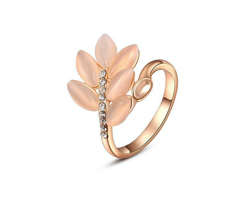 18K Rose Gold Plated Amari Ring with Simulated Diamond