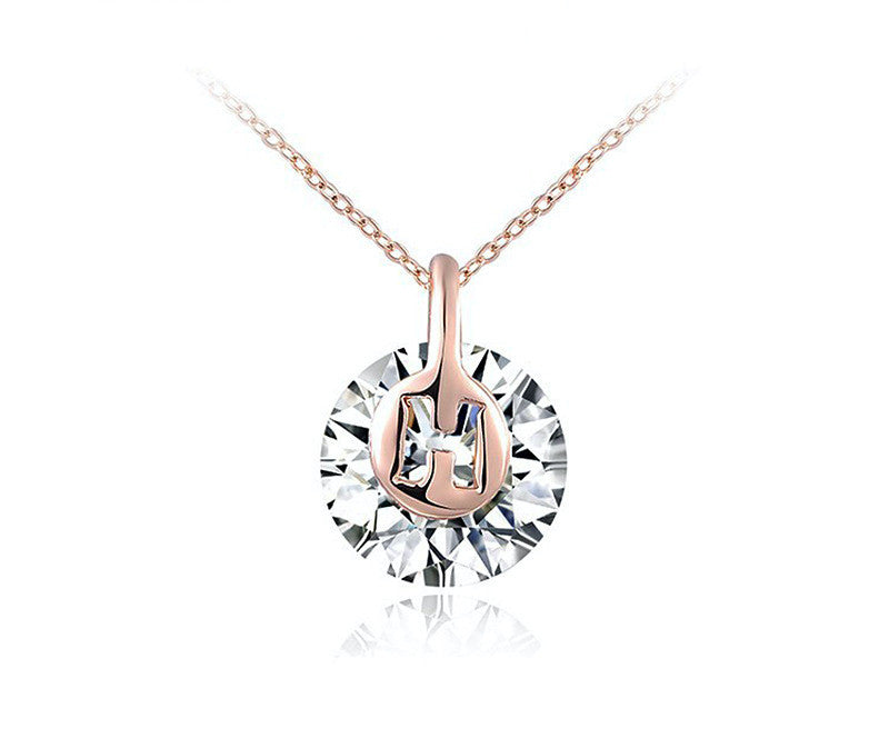 18K Rose Gold Plated Amelia Necklace with Simulated Diamond
